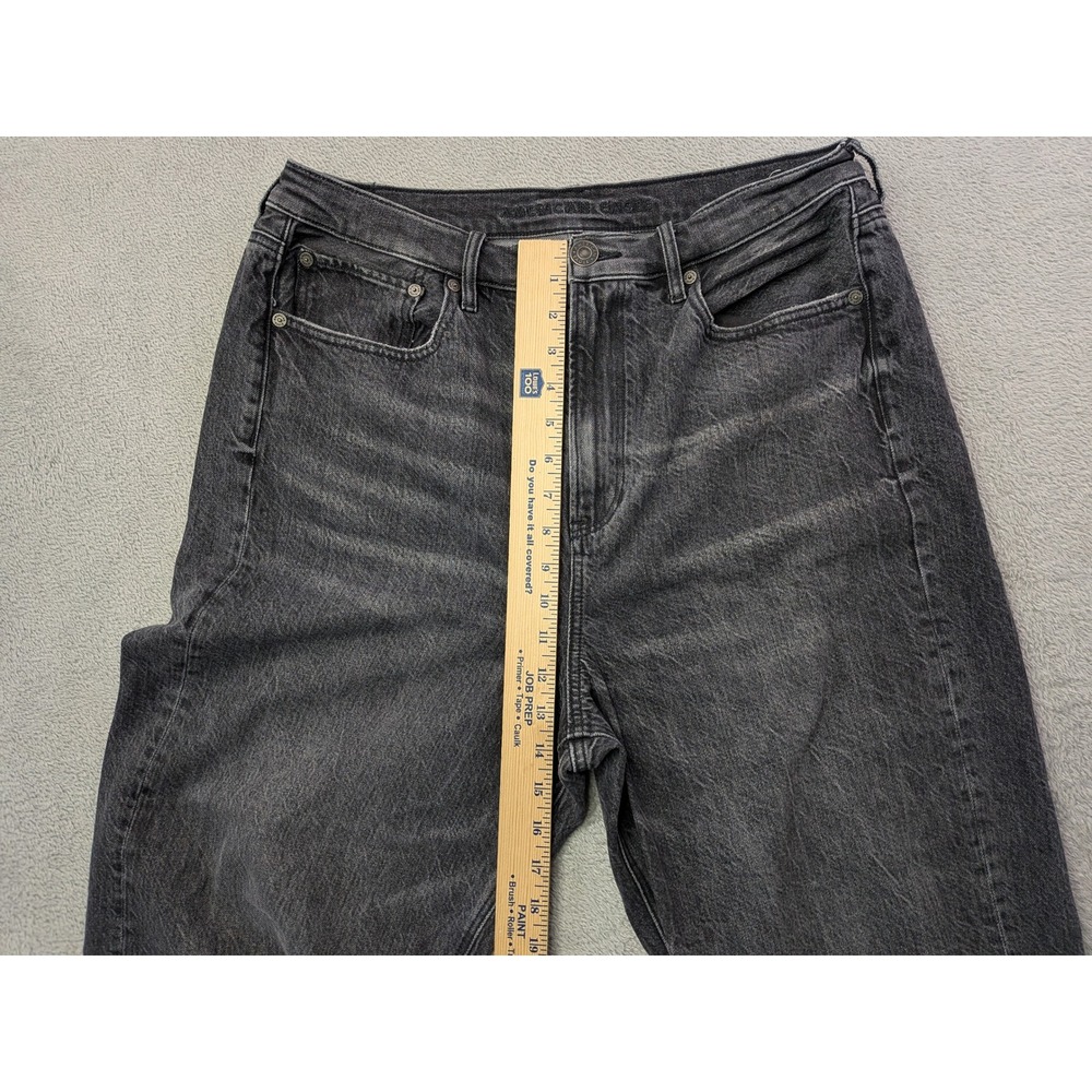 American Eagle Outfitters Womens Charcoal Black Baggy Jeans Size 14 Short - Picture 9 of 12